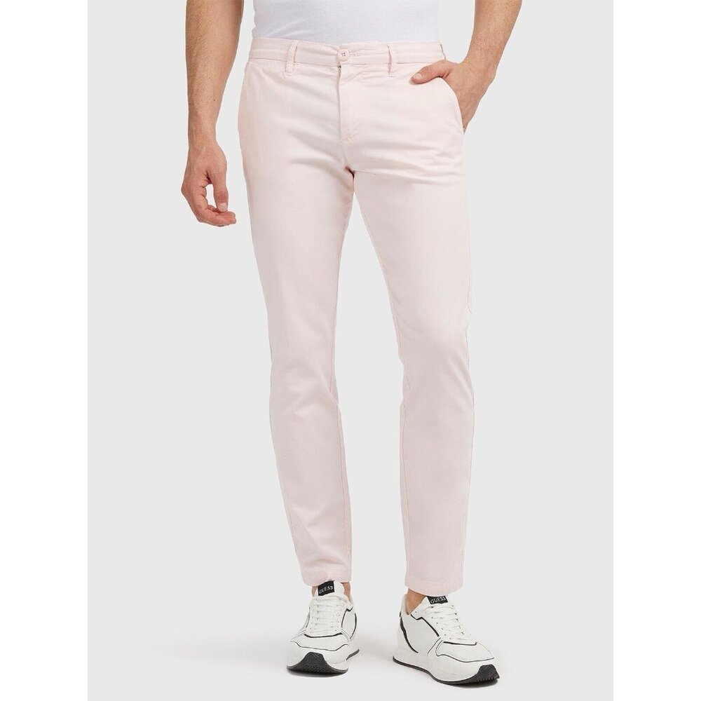 Guess Men’s Myron Slim Straight Jeans Light Pink Size 30